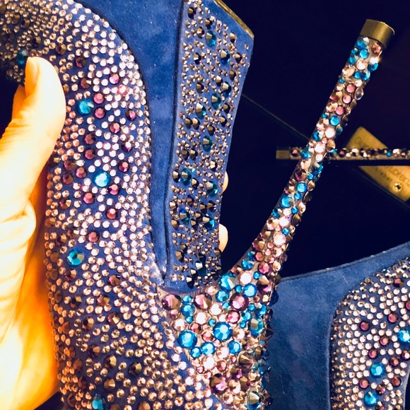 Gianmarco Lorenzi blue crystal heels 38 - Picture 2 of 16